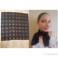 Black vintage plaid scarf 