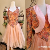 Floral vintage St Laurent dress and jacket 